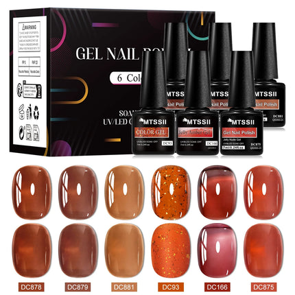 6pcs Jelly Gel Nail Polish Set All-Season Nails DIY Nail Art UV/LED Painting Varnish Gel Manicure Kit Long Lasting Nail Supplies