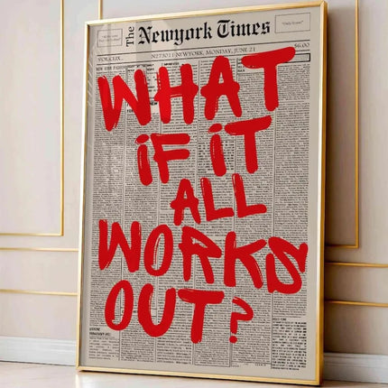 Retro-style "If All Goes Well" Newspaper Layout Posters, Stylish Wall Decorations Inspirational Posters, "If" Themed Posters