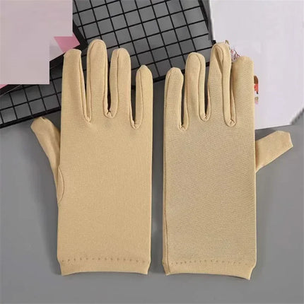 22cm Sexy Stretchy Elastic Short Finger Gloves Women Lady Bridal Wedding Drama Party    Accessory Halloween Costume Cosplay