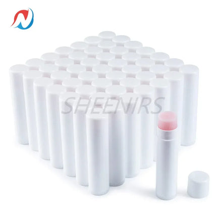 100pcs  3/16 Oz (5.5 ml) Empty Lip Balm Tubes lipstick container Round with White Caps for DIY Lipstick homemade Lip Gloss Stick