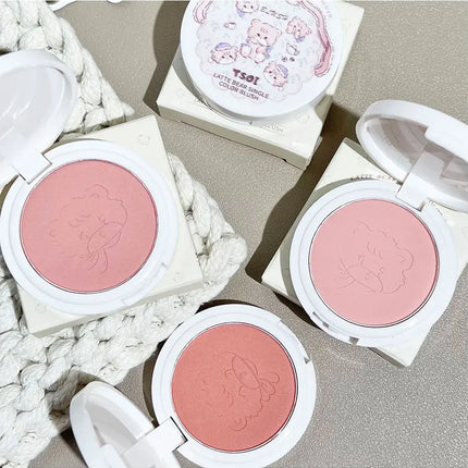 Monochrome Cute Blusher Peach Milk Pink Cream Natural Cheek Tint Brighten Waterproof Matte Face Contouring Blush Palette Makeup