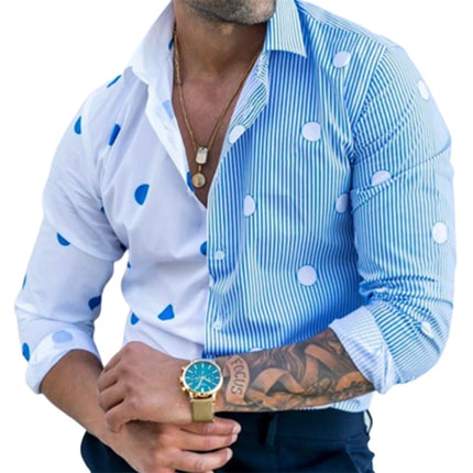 2024 Men's  Long Sleeve Shirt Casual All-match Fashion Street Men's Shirt Lapel Single-breasted Long Sleeve Top Men's Clothing