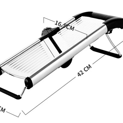 LMETJMA Adjustable Mandoline Slicer Stainless Steel Vegetable Slicer Chopper Cutter for Potato Tomato Onion Carrot JT213