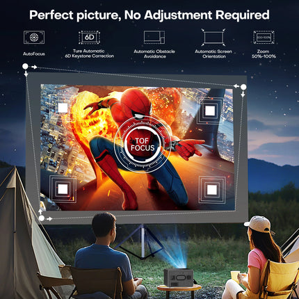 XIWBSY 2026 X06 50000Lumens Daylight Projector Full HD 1080P Laser TOF Focus Projector BT5.4 WiFi6 UHD Google TV Projector 4K