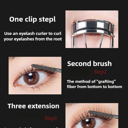 Waterproof Silk Fiber Mascara Metal Iron Lashes Black Long Curling Non-clumping Eyelash Extensions Cosmetic Makeup for Eyes