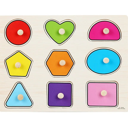30cm Baby Toys Montessori Wooden Puzzle Hand Grab Board Educational Wood Puzzles for Kids Cartoon Animal Vehicle Child Gift