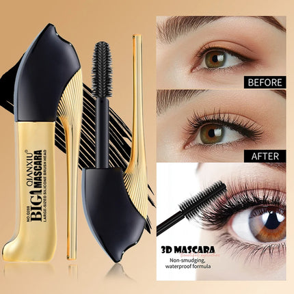 4D Curling Mascara, Water-resistant and Non-creamy, for Professional Long and Lustrous Makeup.