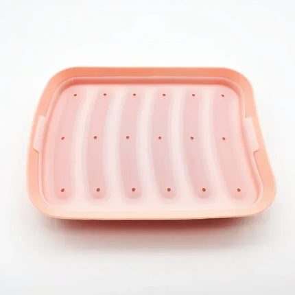 Sausage Maker Mould 6 Grids Silicone DIY Ham Hot Dog Making Moulds With Lid Kitchen Household Sausages Cake Baking Tools Molds