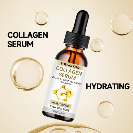 YOUNGCOME Collagen Serum with Vitamin B & Green Tea Extract - Hydrating Face Serum for Moisturizing & Even Skin Tone