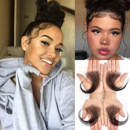 100% Real Human Hair I V Style Edges HD Lace Baby Hair for Women Reusable invisible Swiss Lace Hairline Natural Black Handmade