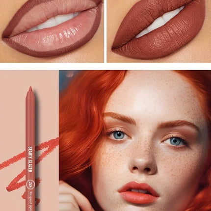 BEAUTY GLAZED 10 Color Nude Lip Liner Natural Long-Lasting Waterproof Matte Effect  Easy-To-Color and Non-Smudge Lip Liner