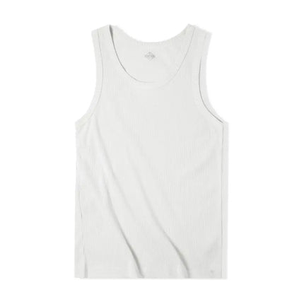 Maden Casual Men's Sleeveless Tank Tops Heavyweight Solid Color Ribbed Vest for Summer Slim Fit Sports Fitness Training T-shirt