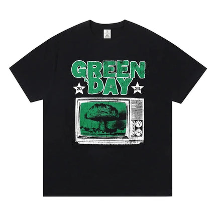 Greenday Short-sleeved T-shirts Around Concert Clothes for European and American Rock Fashion Casual Men's and Women's T-shirts