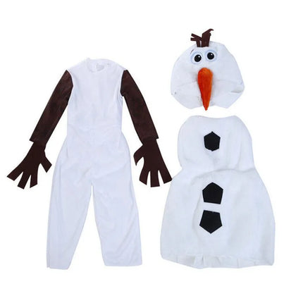 Children's Olaf Character Costume Toddler Fantasy Party Outfit New Year Christmas Performance Costume with Hat and Vest