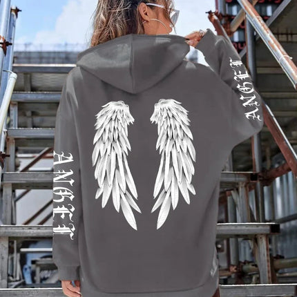 Beautiful Angel Wings Women's Hoodie Warm and Comfortable Casual Hoodie Fashion Classic Street Outdoor Sports Hoodie Loose