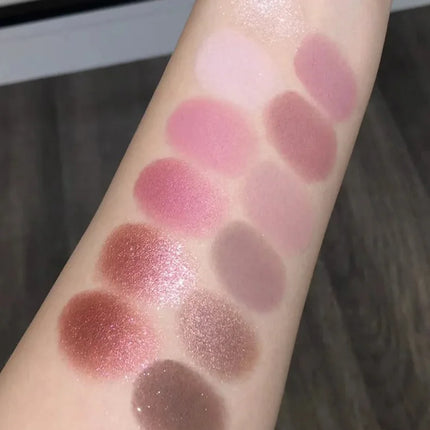 12 Colors Shimmer Matte Eyeshadow Palette Nude Rose Pink Glitter Pigment Eye Shadow Lasting Waterproof Make Up Palette Cosmetics