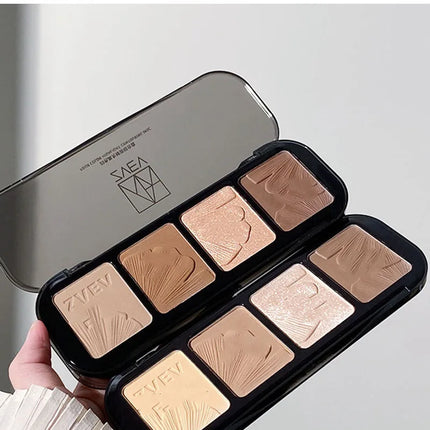 4 Color Contouring Highlighter Shading Palette Natural Nose Shadow Aegyosal Face Three-dimensional Matte Brighten Bronzer Makeup