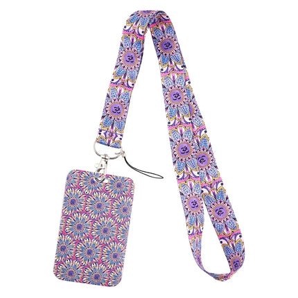 New Sakura Cherry Blossoms Flower lanyard card ID Badge Holder Keychain Pass Gym Mobile Kids Key Holder Key Rings Gift