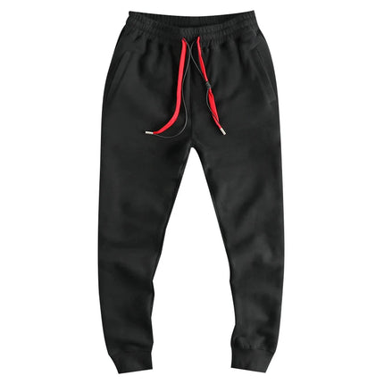 Autumn Winter New American Retro Thickened Velvet Sweatpants Men's Simple Washed Heavyweight Drawstring Sports Ankle-tied Pants