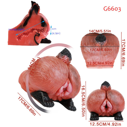 ELKKOST Soft Elastic Silicone Male Masturbator Fantasy Pocket Pussy for Men Textured Massage Channel Stroker 3D Lifelike Butt