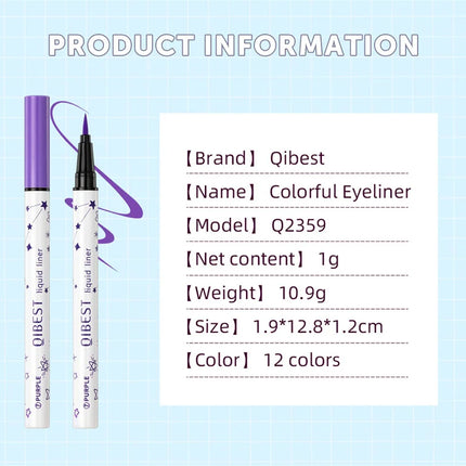 1Pc Quickily Drying Colorful Eyeliners Pencil Eyes Cosmetics Matte Liquid Eyeliners Waterproof Lasting White Sweatproof  Make Up