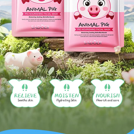 5pcs SADOER Animal Pattern Masks Face Mask Moisturizing Anti Wrinkles Anti-Aging Whitening Facial Masks Skin Care Novel Products