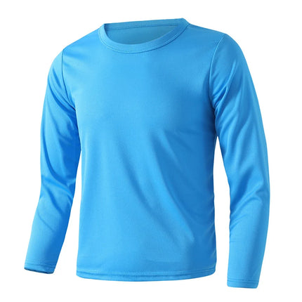 1/5 Set Of 2026 Spring/Summer New Item Youth Solid Color Sports Quick Drying Long Sleeved Casual T-shirt For 13-16 Year Old Boys