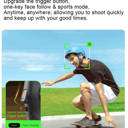 AOCHUAN 3-Axis Handheld Gimbal Phone Stabilizer with Extension Rod  8.0 Anti Shake Face Tracking for Phone Outdoor Shooting Vlog