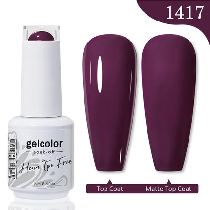 Arte Clavo Red Brown Gel Nail Polish 15ml Autumn Series Base Top Coat Soak Off UV Gel Semi Permanent Varnishes Design Nail Art