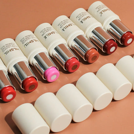 MLSMILE 7 color Shimmer Sandwich Blush Stick Natural Long-lasting Brightening Easy Color Highlighter Stick Two-Color Blush Cream