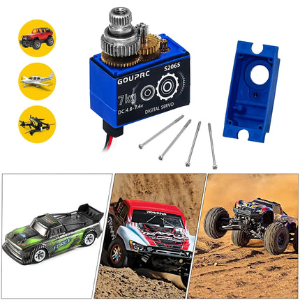 7KG Waterproof RC Digital Micro Servo with Horn Digital Servo for TRX4 TRX6 SCX10 III 1/10 RC Crawler Car Metal Gear Servo