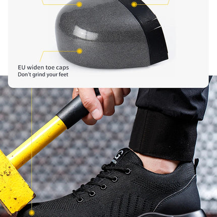 Safety shoes for men and women, breathable work sports shoes, steel toe shoes, puncture resistant safety protection shoes