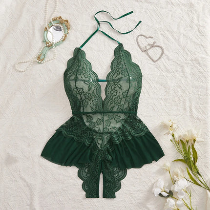 Plus Size Underwear Lace Bodysuit Women Nightgown