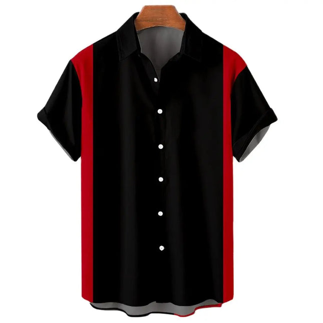 New Hawaiian Shirts for Men Casual Button Down Short Sleeve Unisex Striped 3D Print Summer Beach European Size S to 5XL