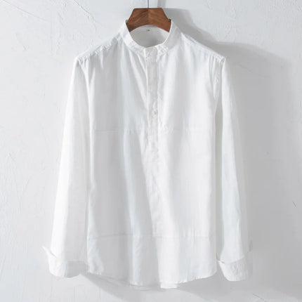 White Premium Cotton Linen Shirt Pants Outfits Men's Linen Sets 2 Piece Long/Short Sleeve Shirts Yoga Pants Beach Wedding Suits