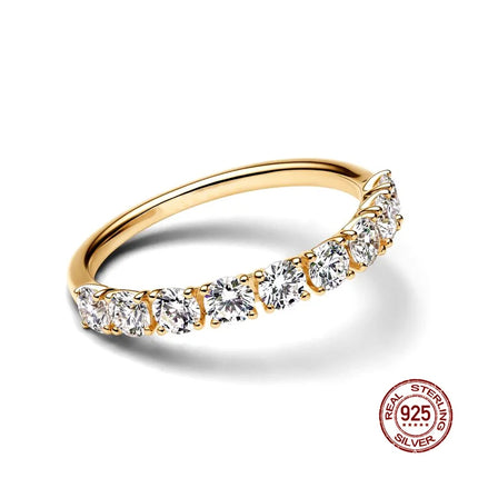 New 925 Silver Sun and Moon Love Princess Zircon Oxide Enamel Heart Love Ring Fashion Fine Jewelry For Women Gift Hypoallergenic