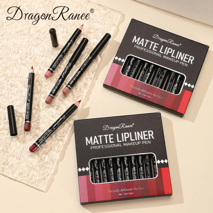 12-Piece Lip Liner Set Velvet Matte Non-Stick Cup Lipstick Waterproof and Sweat-Proof Whitening Autumn and Winter Lip Liner Set
