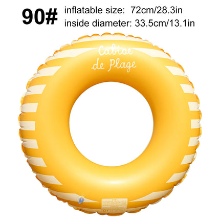 1PC Bright Colors Nordic Style Portable Inflatable Foldable Swim Ring, Summer Pool & Water Safety Float
