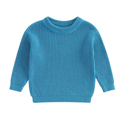 Autumn Winter Newborn Baby Girl Boy Knitted Long Sleeve Sweater Solid Loose Pullover Casual Tops Children Sweater Kids Clothes