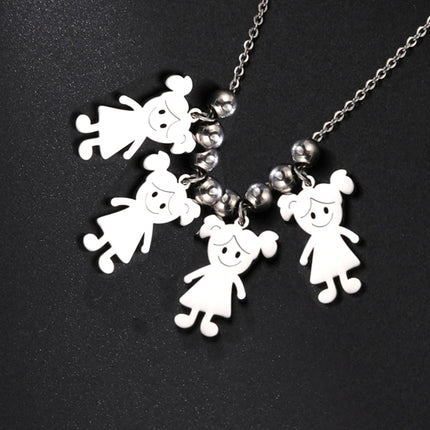 Personalized Boy Girl Necklace Custom Chain Name Mother Father Day Kid Family Gift For Women Men Stainless Steel Pendant Jewelry