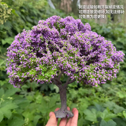 25cm Simulation Wire Tree Model Green Flower Tree Doll House DIY Decor Landscape Animation Garden Photography Scenery Diorama