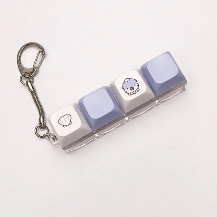 4Keys Keyboard Key Irritability Toy, Finger Pressure Relief Button, Adult Office Stress-relieving and Calming Key Chain Gift