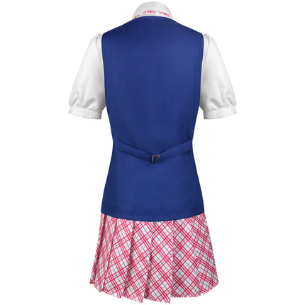 Charm Princess Movies Cosplay Costumes Women Beauty Queen Outfit Girls School Uniform Blue Vest Skirts Halloween Carnival Suit