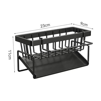 Sponge Holder for Kitchen Sink, Stainless Steel Self-draining Sink Shelf Soap Sponge Holder Dishcloth Towel Rack Filter Basket