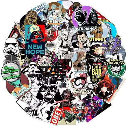 60 Star Wars cartoon graffiti skateboard creative personalized decorative stickers for mobile phones,luggage,waterproof stickers