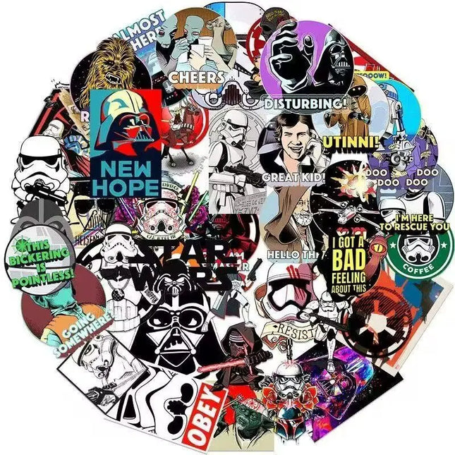 60 Star Wars cartoon graffiti skateboard creative personalized decorative stickers for mobile phones,luggage,waterproof stickers