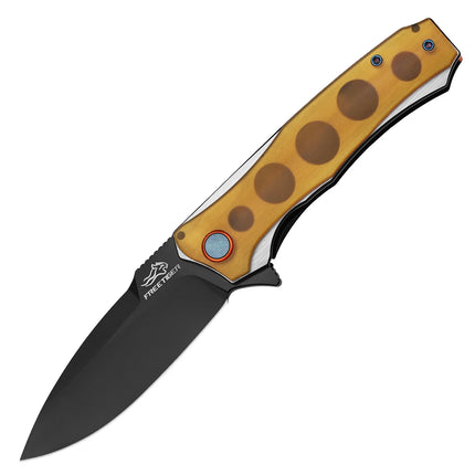 FREETIGER FT81 Folding Knife Ceramic Sandblasted D2 Blade G10/Carbon Fiber/PEI Handle Camping Hunting Survival Utility EDC Knife
