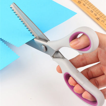 Professional Chisel Pinking Shears Stainless Steel Dressmaking Scissor Serrated Scalloped Sewing Tailor Zigzag Fabric Scissors
