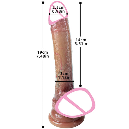 Super Big Soft Realistic Double-Layer Silicone Dildo with Suction Cup for Women and Men, Female Masturbator Penis Sex Toy