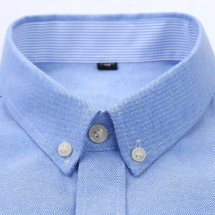 Men's Long Sleeve Shirt Oxford Woven Casual Non-Ironing Spring Summer Autumn Slim Top Comfortable Trend Fashion With White Shirt